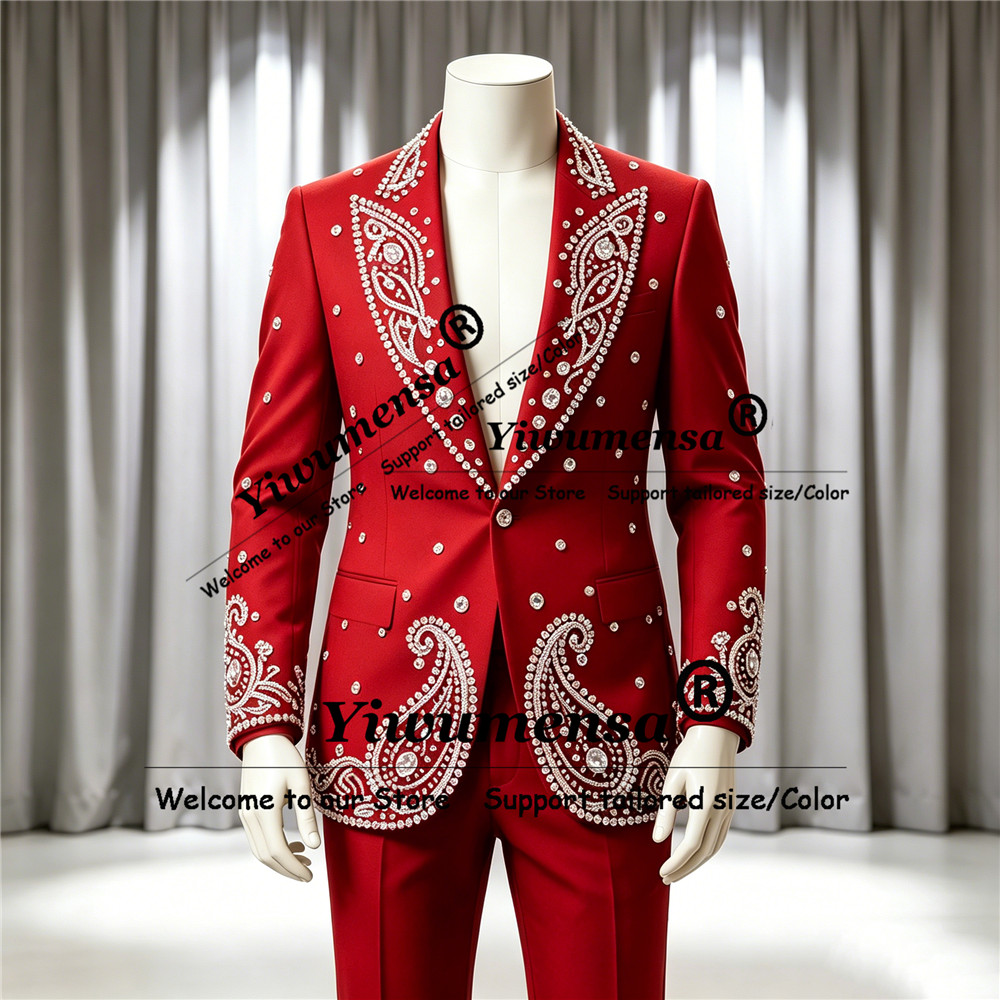 Men'S Formal Wear Jewelry - Sparkly Jewelry Stones Ornament Suit Men