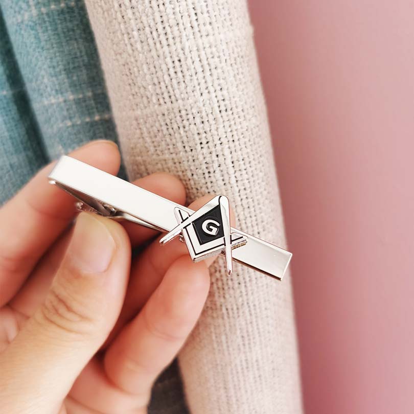 Tie Bar Clip - Masonic Fellow Mason Square and Compass