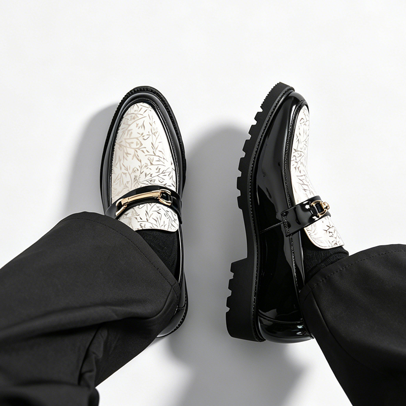 Men Two Tone Bamboo Print Pate - Men Formal Wear Shoes review and price