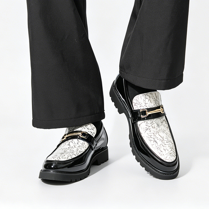 Men Two Tone Bamboo Print Pate - Men Formal Wear Shoes review and price