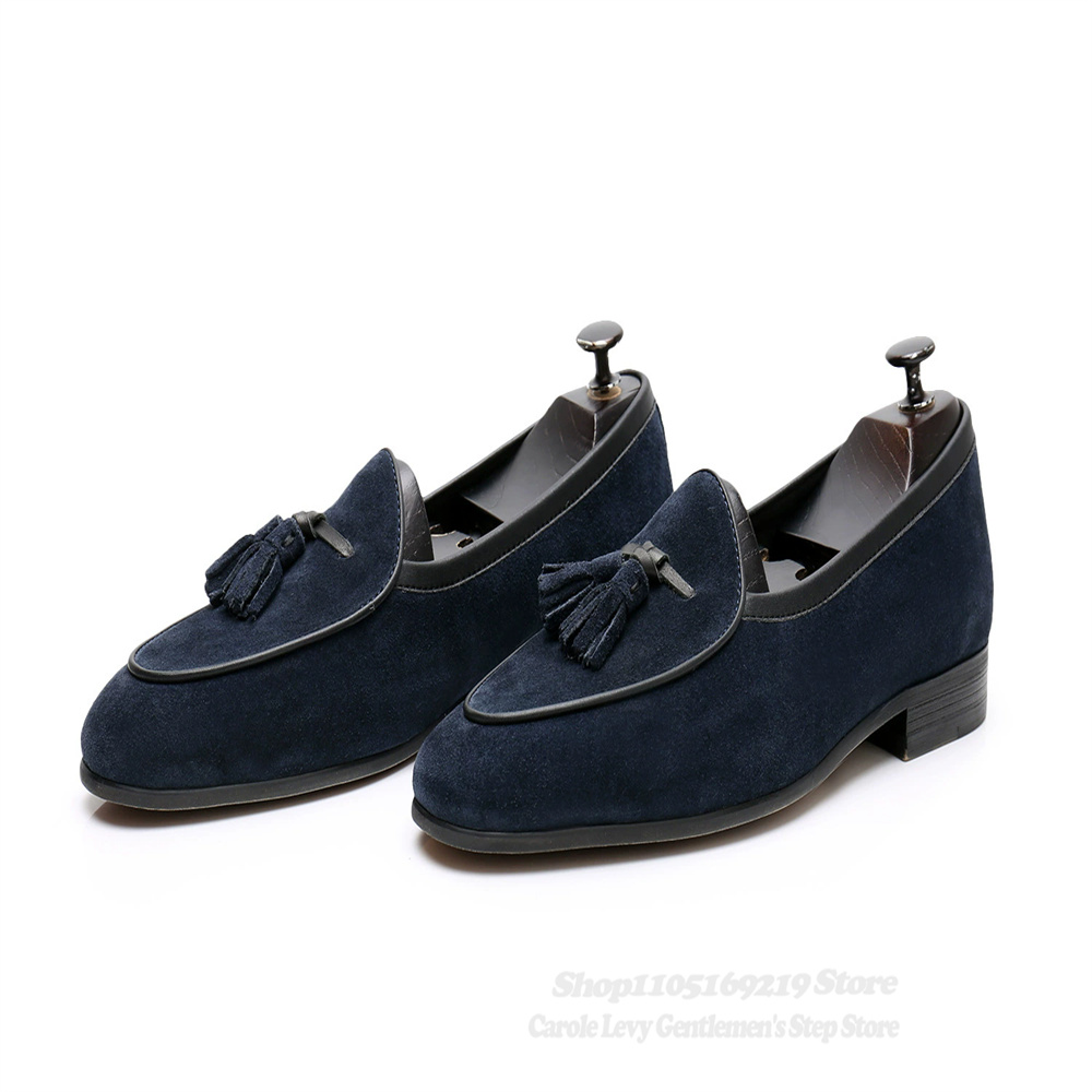 Tassel Decor Men Loafers Navy  - Men Formal Wear Shoes review and price