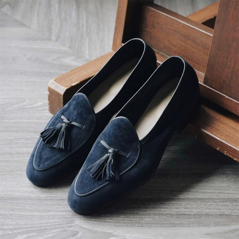 Tassel Decor Men Loafers Navy  - Men Formal Wear Shoes review and price