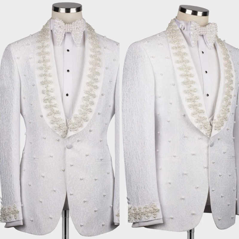 White Wedding Men Suits Fashio - Men'S Formal Wear No Suit review and price