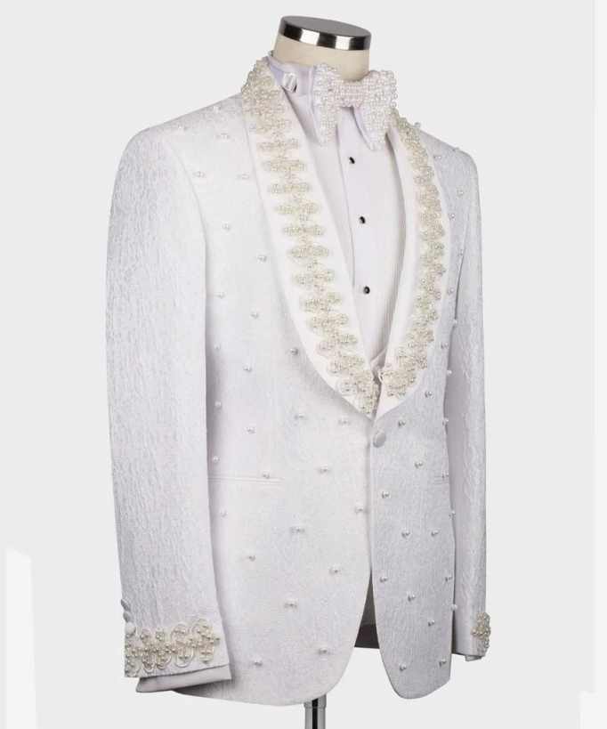 White Wedding Men Suits Fashio - Men'S Formal Wear No Suit review and price