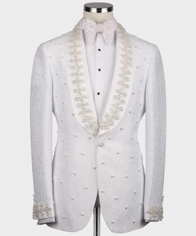 White Wedding Men Suits Fashio - Men'S Formal Wear No Suit review and price