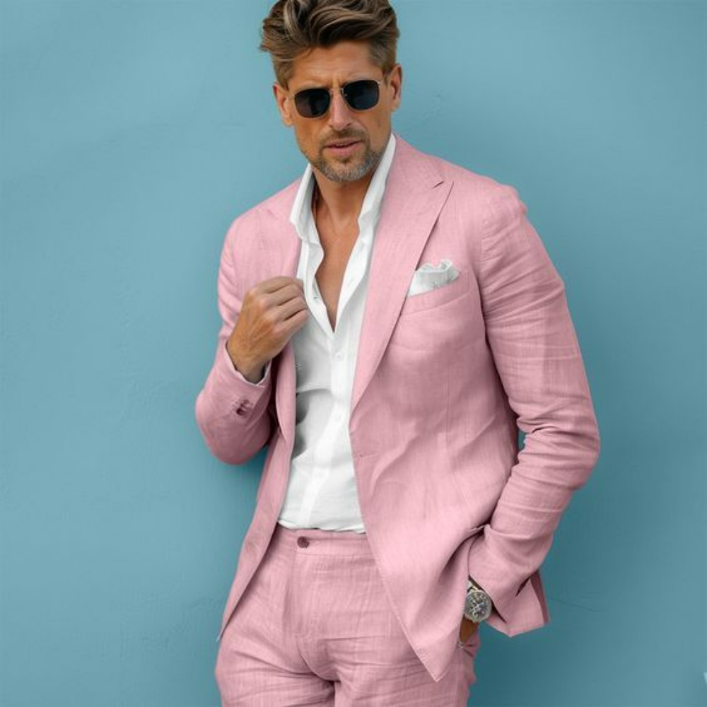 Linen Wedding Men Suits Slim F - Men'S Formal Wear No Suit review and price