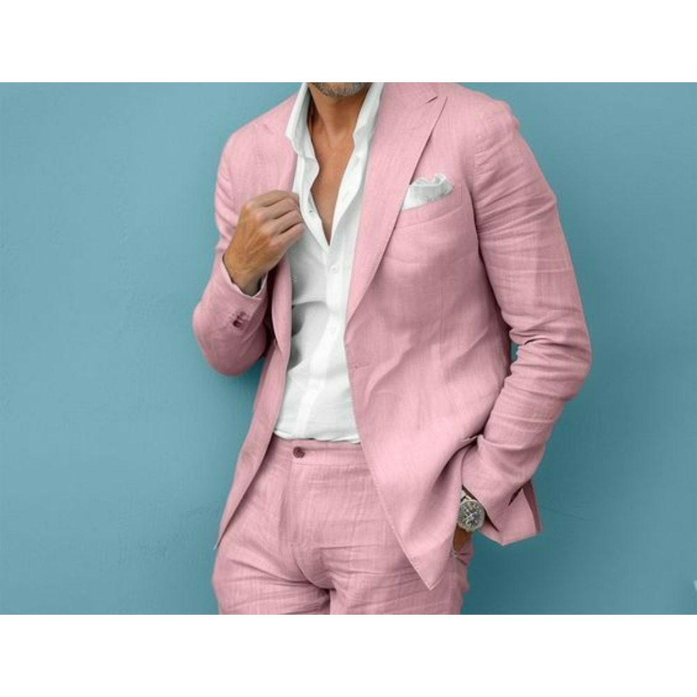 Linen Wedding Men Suits Slim F - Men'S Formal Wear No Suit review and price