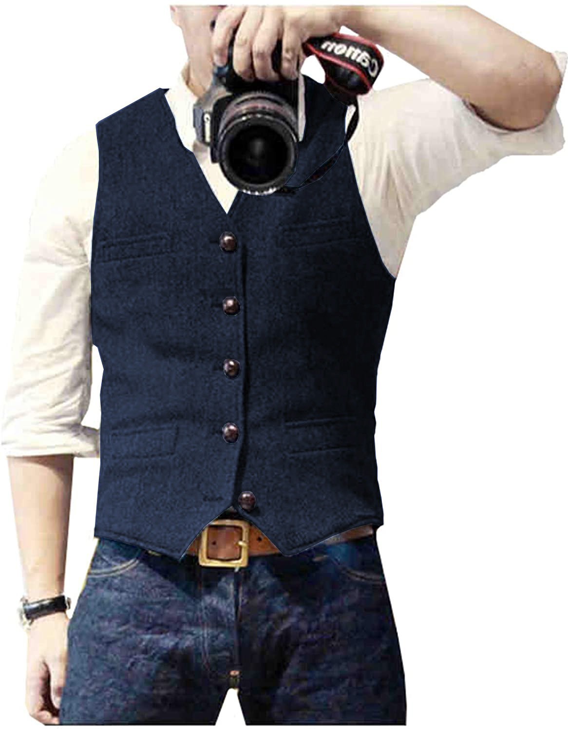 Men's Suit Vest V Neck Wool He - Young Men Formal Wear review and price
