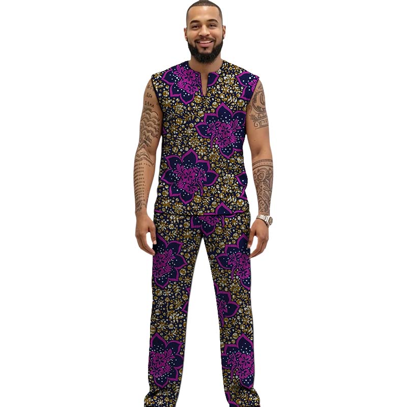 African Print Couture Tank Top - Men Formal Party Wear Outfit review and price