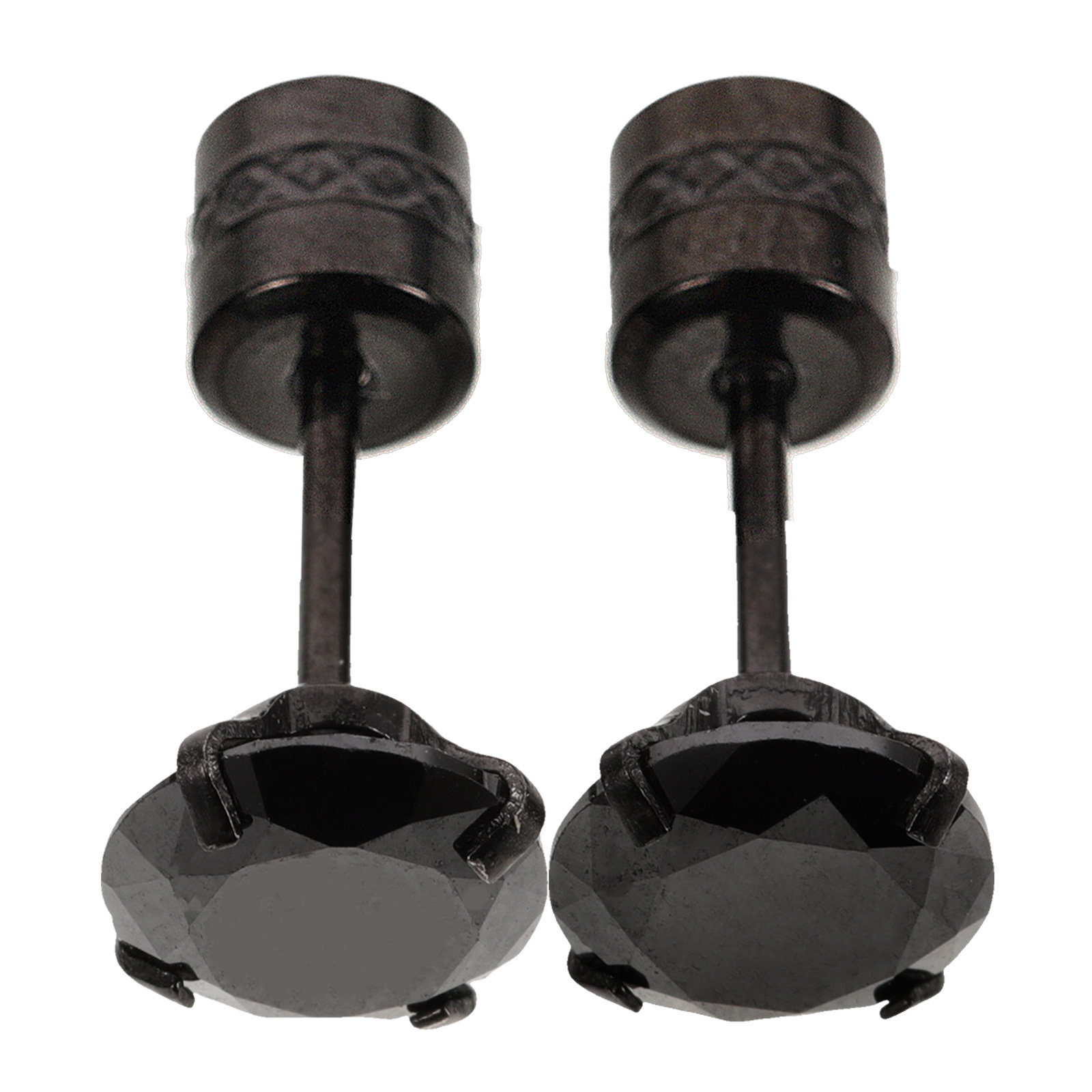 1Pair Titanium Steel Black Zir - Men'S Formal Wear Jewelry review and price